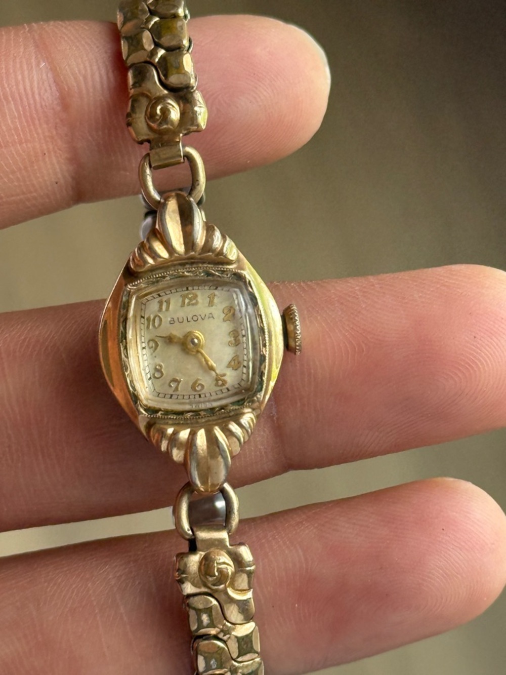 Bulova Ladies Vintage Two Tone 10K Gold Filled Case Swiss Mechanical Watch rare